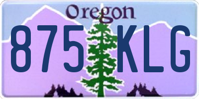 OR license plate 875KLG
