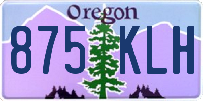 OR license plate 875KLH