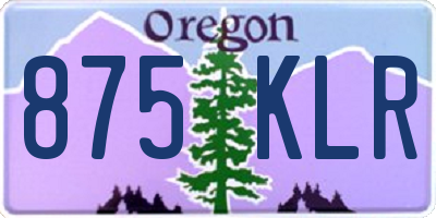 OR license plate 875KLR