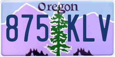 OR license plate 875KLV