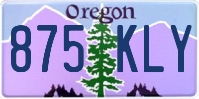 OR license plate 875KLY