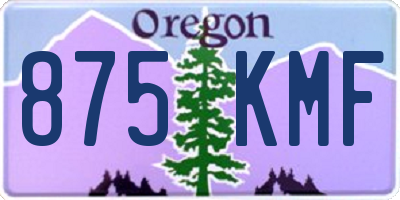 OR license plate 875KMF