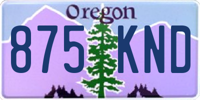 OR license plate 875KND