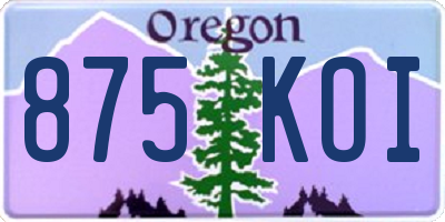 OR license plate 875KOI