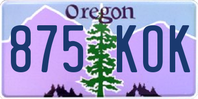 OR license plate 875KOK