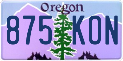OR license plate 875KON