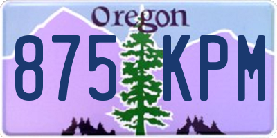 OR license plate 875KPM