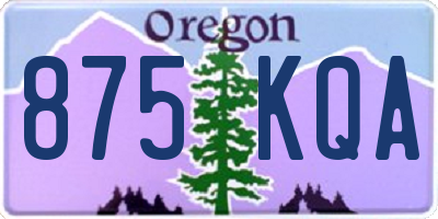 OR license plate 875KQA
