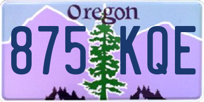 OR license plate 875KQE