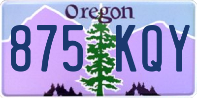 OR license plate 875KQY