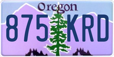 OR license plate 875KRD