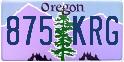 OR license plate 875KRG