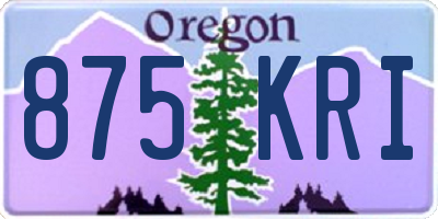 OR license plate 875KRI