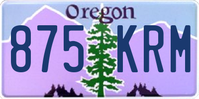 OR license plate 875KRM