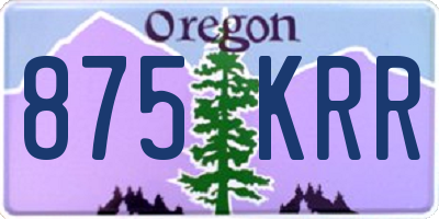 OR license plate 875KRR