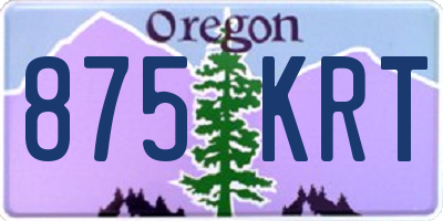 OR license plate 875KRT