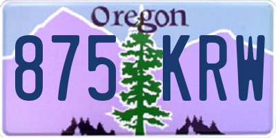 OR license plate 875KRW