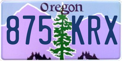 OR license plate 875KRX