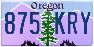 OR license plate 875KRY