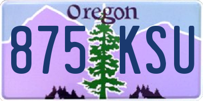 OR license plate 875KSU