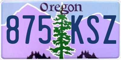OR license plate 875KSZ