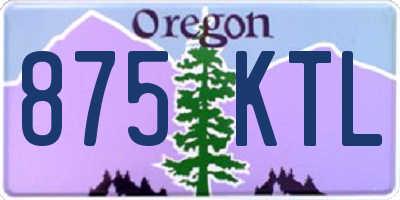OR license plate 875KTL