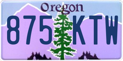 OR license plate 875KTW