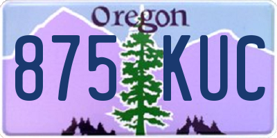 OR license plate 875KUC