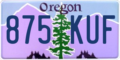 OR license plate 875KUF