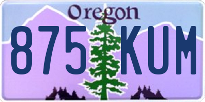 OR license plate 875KUM