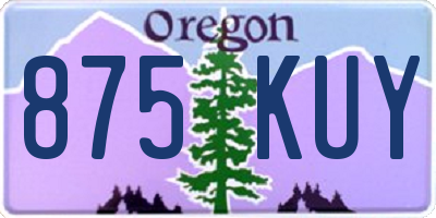 OR license plate 875KUY