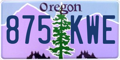 OR license plate 875KWE