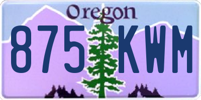OR license plate 875KWM