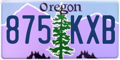 OR license plate 875KXB