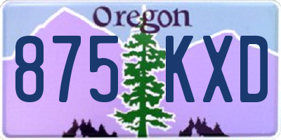 OR license plate 875KXD