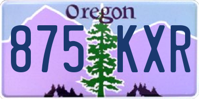 OR license plate 875KXR