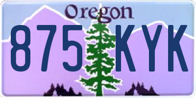 OR license plate 875KYK