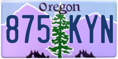 OR license plate 875KYN