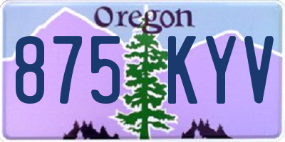 OR license plate 875KYV