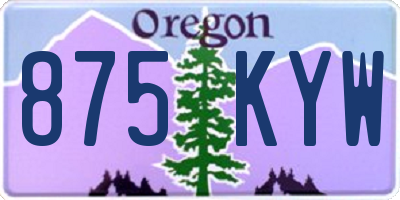 OR license plate 875KYW