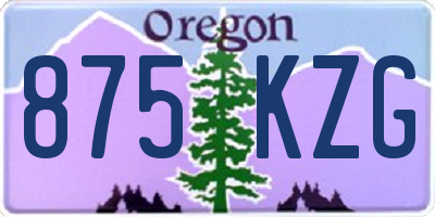 OR license plate 875KZG
