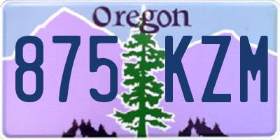OR license plate 875KZM