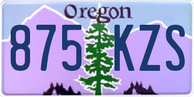 OR license plate 875KZS
