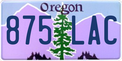 OR license plate 875LAC