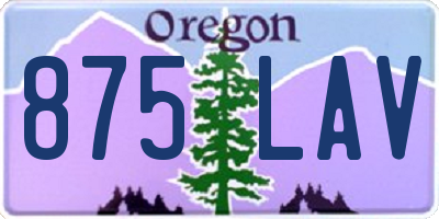 OR license plate 875LAV