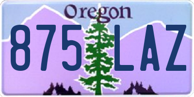 OR license plate 875LAZ