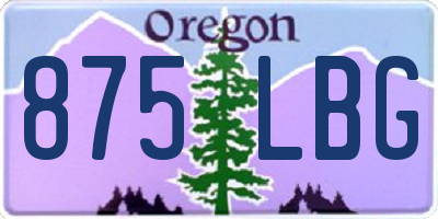 OR license plate 875LBG