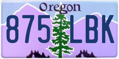 OR license plate 875LBK
