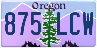 OR license plate 875LCW