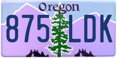 OR license plate 875LDK